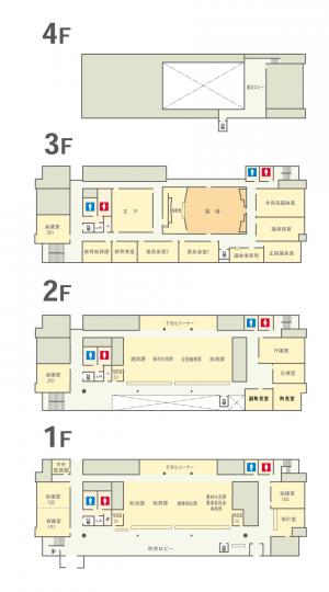 庁舎案内サイン1－4F全体①